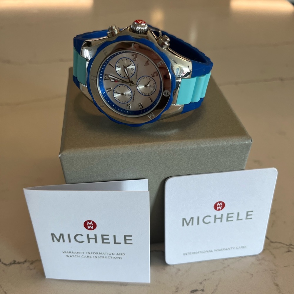 Michele Aqua Chronograph Watch with Jelly Band